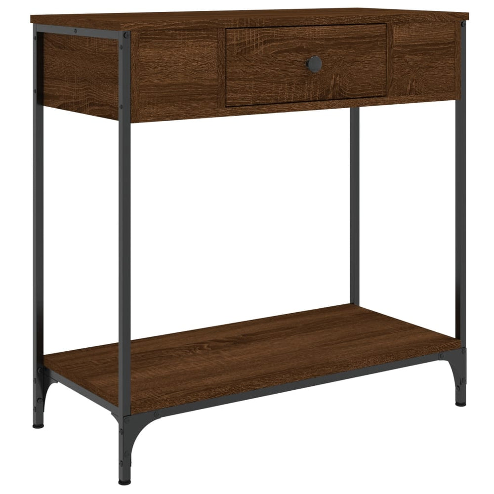 Wandtafel 75x34,5x75 cm bewerkt hout bruin eikenkleur MeubelReus