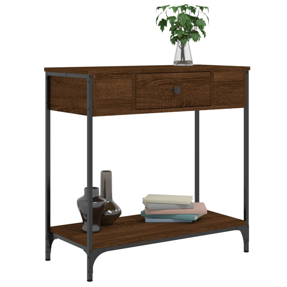 Wandtafel 75x34,5x75 cm bewerkt hout bruin eikenkleur MeubelReus