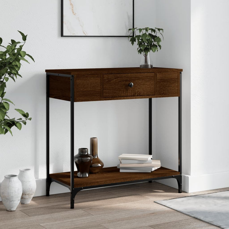 Wandtafel 75x34,5x75 cm bewerkt hout bruin eikenkleur MeubelReus
