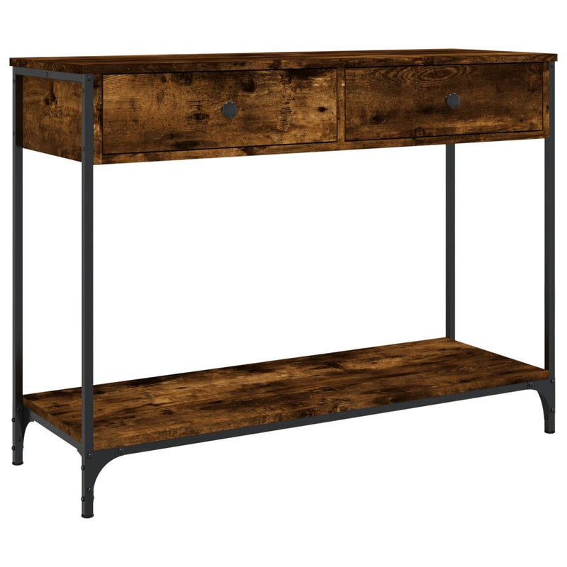 Wandtafel 100x34,5x75 cm bewerkt hout gerookt eikenkleurig MeubelReus