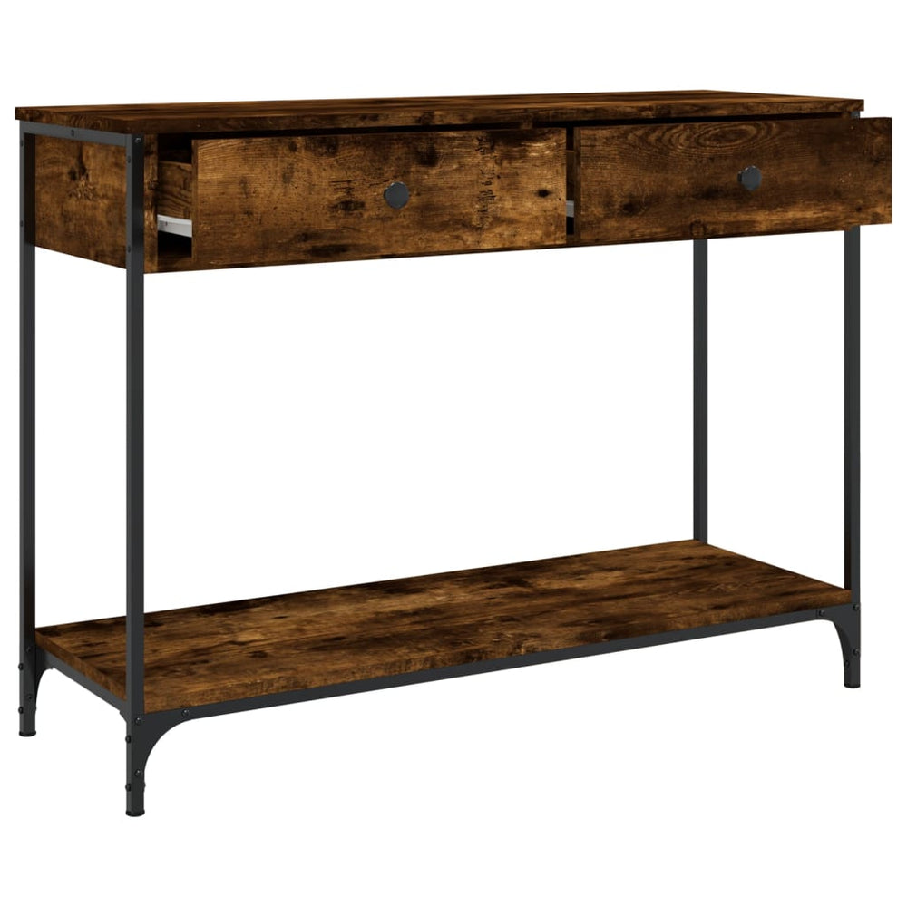 Wandtafel 100x34,5x75 cm bewerkt hout gerookt eikenkleurig MeubelReus