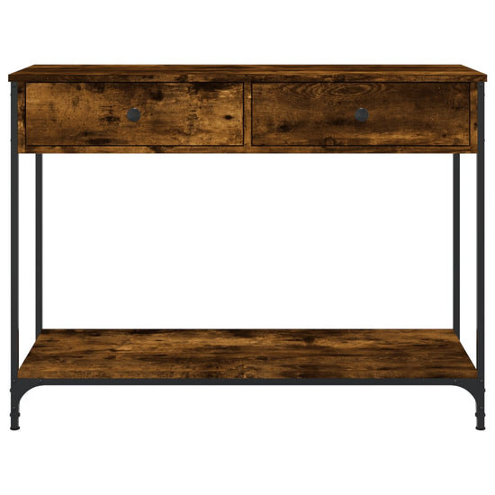 Wandtafel 100x34,5x75 cm bewerkt hout gerookt eikenkleurig MeubelReus