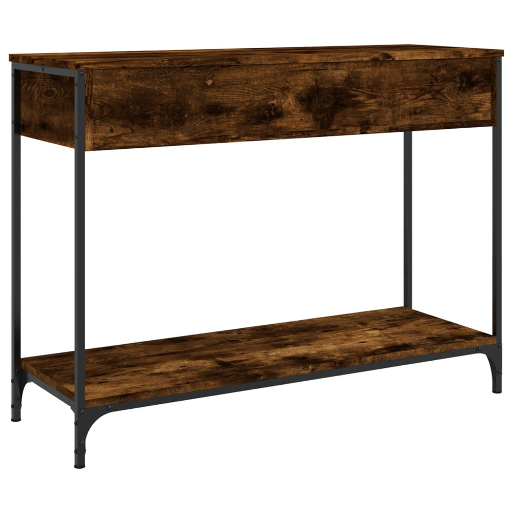 Wandtafel 100x34,5x75 cm bewerkt hout gerookt eikenkleurig MeubelReus