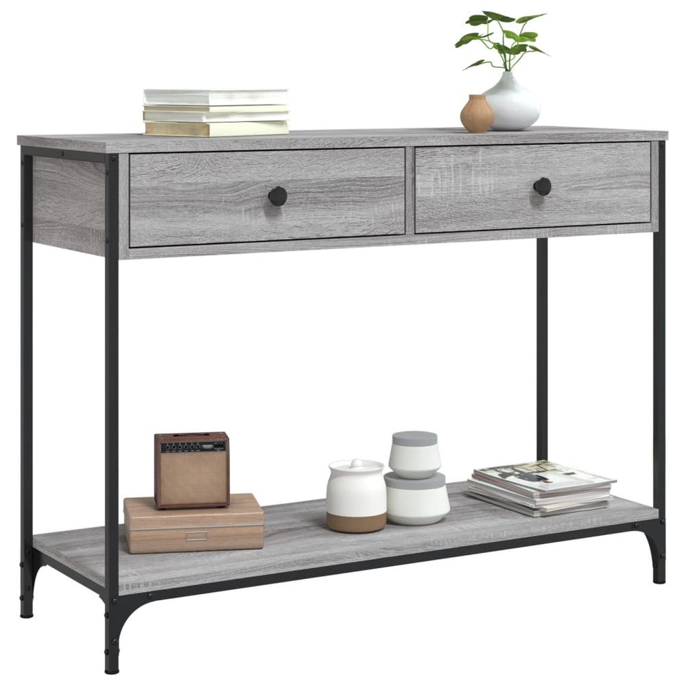 Wandtafel 100x34,5x75 cm bewerkt hout grijs sonoma eikenkleurig MeubelReus