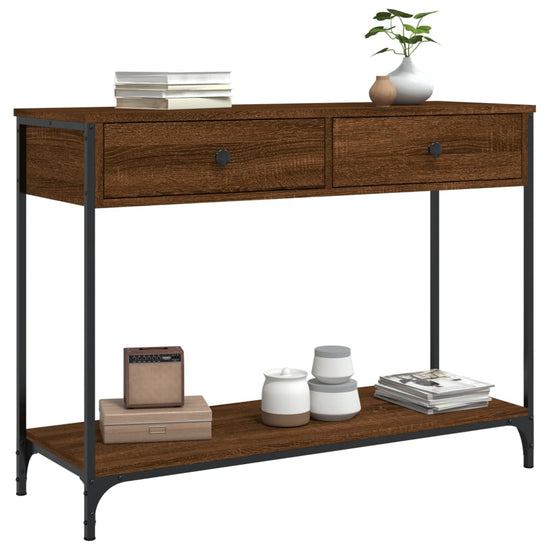 Wandtafel 100x34,5x75 cm bewerkt hout bruin eikenkleur MeubelReus