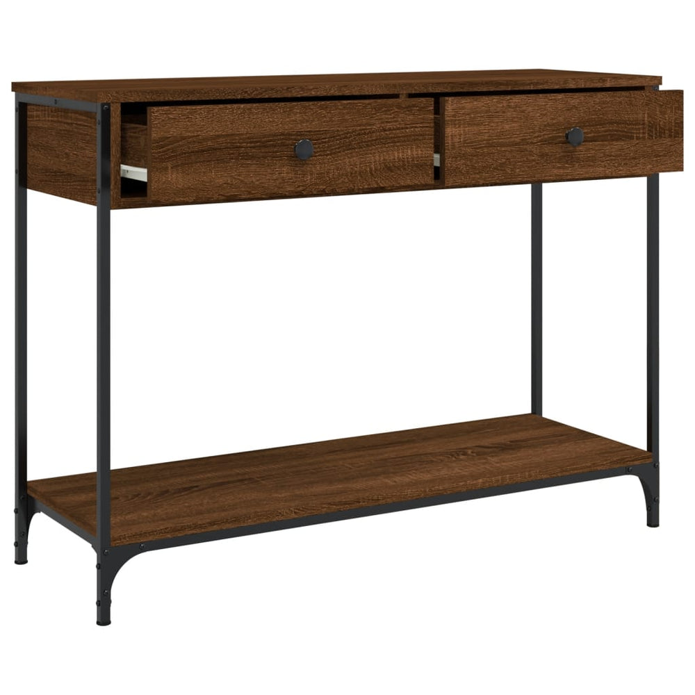 Wandtafel 100x34,5x75 cm bewerkt hout bruin eikenkleur MeubelReus