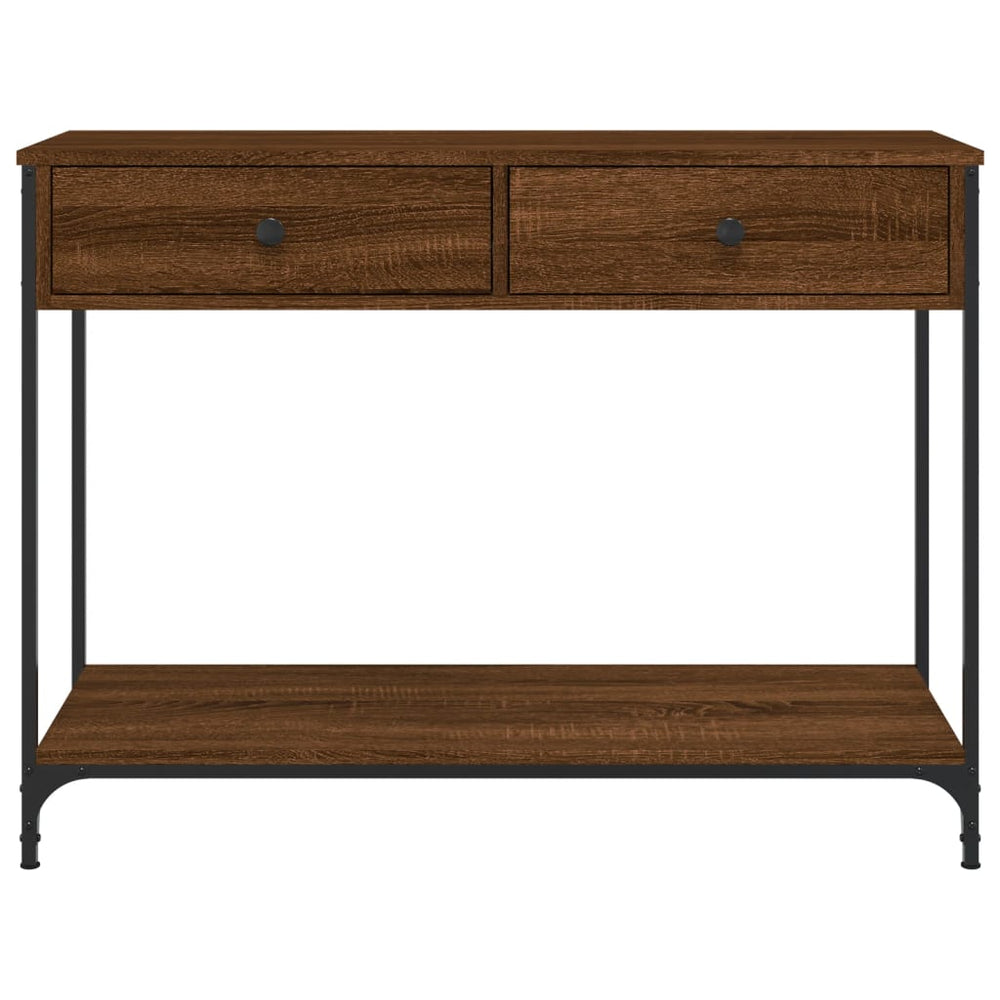 Wandtafel 100x34,5x75 cm bewerkt hout bruin eikenkleur MeubelReus