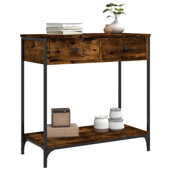 Wandtafel 75x34,5x75 cm bewerkt hout gerookt eikenkleurig MeubelReus