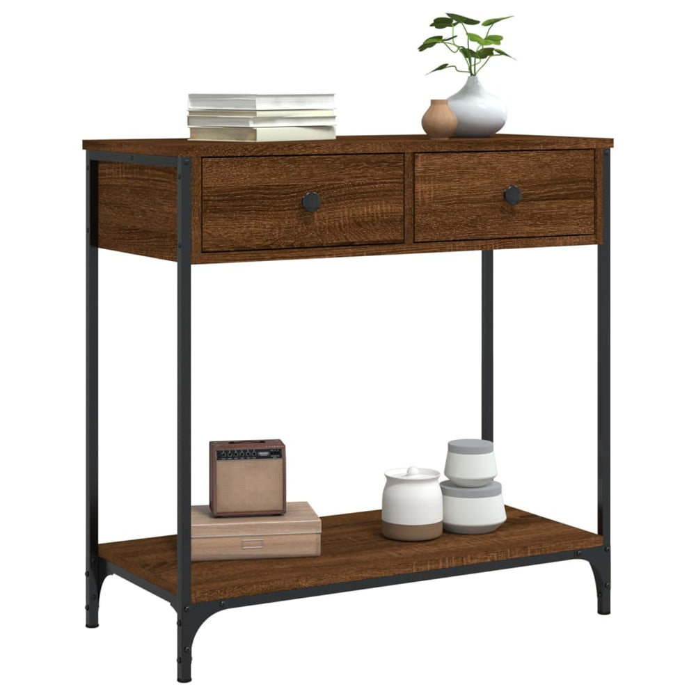 Wandtafel 75x34,5x75 cm bewerkt hout bruin eikenkleur MeubelReus