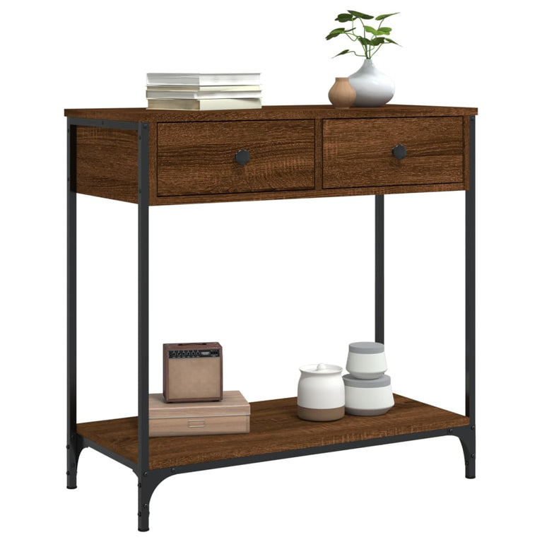 Wandtafel 75x34,5x75 cm bewerkt hout bruin eikenkleur MeubelReus