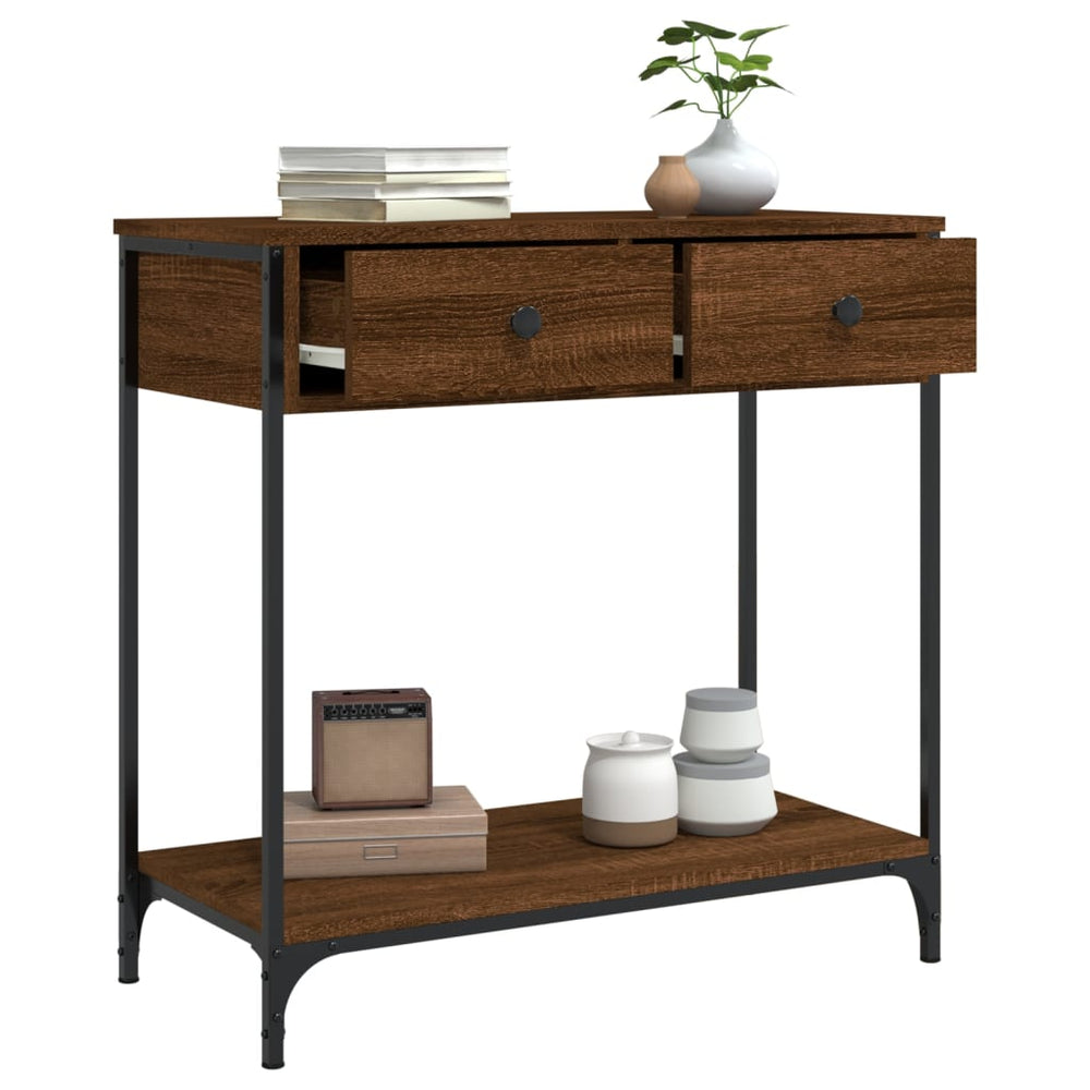 Wandtafel 75x34,5x75 cm bewerkt hout bruin eikenkleur MeubelReus