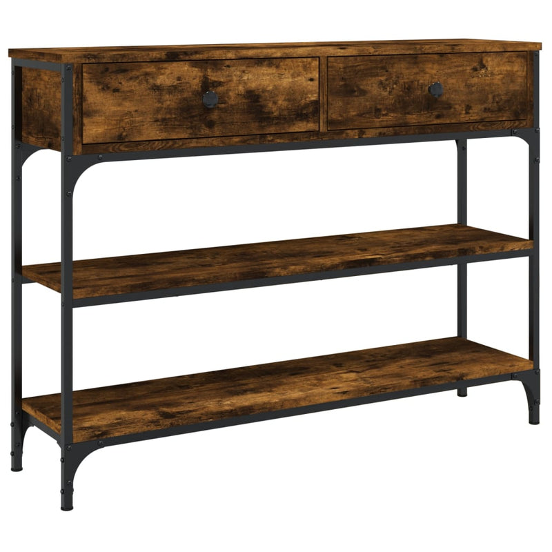 Wandtafel 100x25x75 cm bewerkt hout gerookt eikenkleurig MeubelReus
