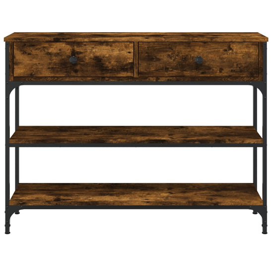 Wandtafel 100x25x75 cm bewerkt hout gerookt eikenkleurig MeubelReus