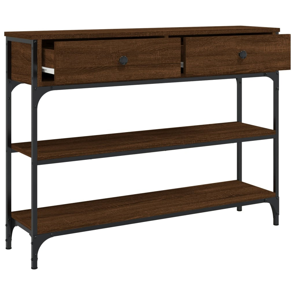 Wandtafel 100x25x75 cm bewerkt hout bruin eikenkleur MeubelReus