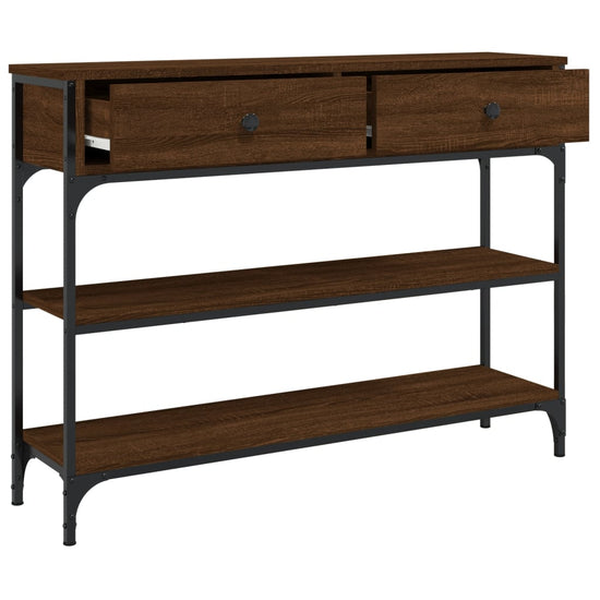 Wandtafel 100x25x75 cm bewerkt hout bruin eikenkleur MeubelReus