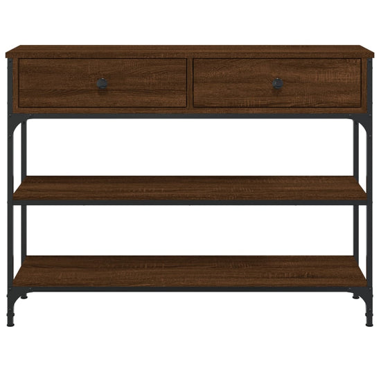 Wandtafel 100x25x75 cm bewerkt hout bruin eikenkleur MeubelReus