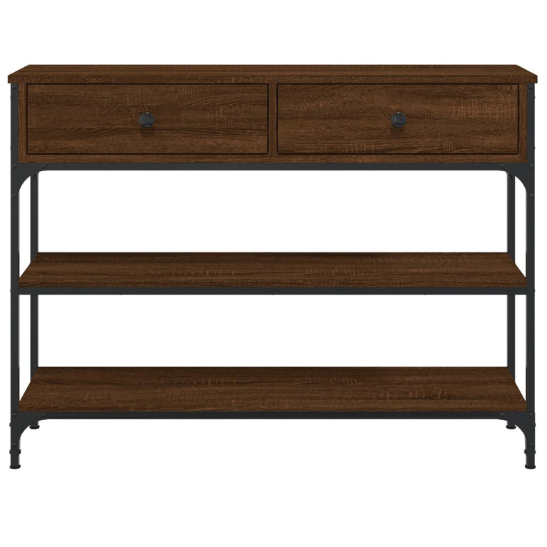 Wandtafel 100x25x75 cm bewerkt hout bruin eikenkleur MeubelReus