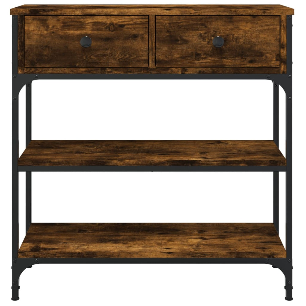Wandtafel 72,5x25x75 cm bewerkt hout gerookt eikenkleurig MeubelReus