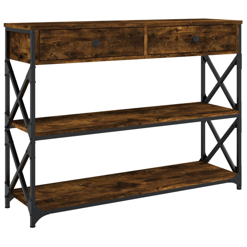 Wandtafel 100x28x75 cm bewerkt hout gerookt eikenkleurig MeubelReus