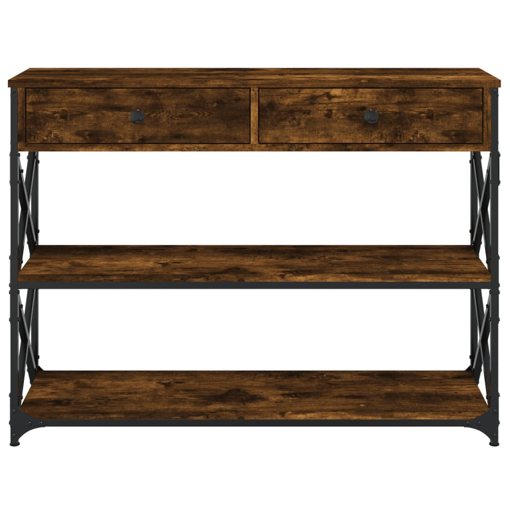 Wandtafel 100x28x75 cm bewerkt hout gerookt eikenkleurig MeubelReus