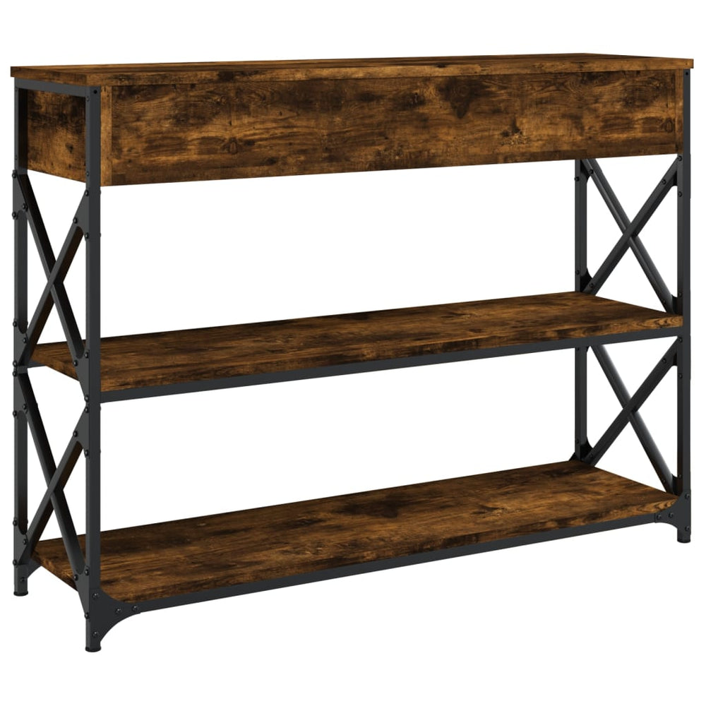 Wandtafel 100x28x75 cm bewerkt hout gerookt eikenkleurig MeubelReus