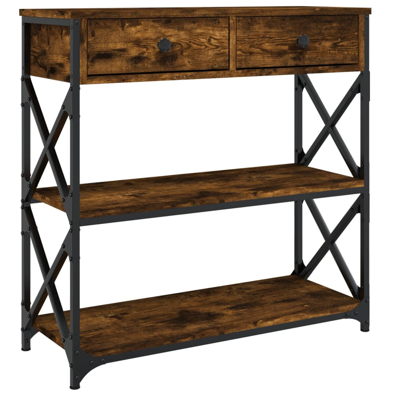 Wandtafel 75x28x75 cm bewerkt hout gerookt eikenkleurig MeubelReus