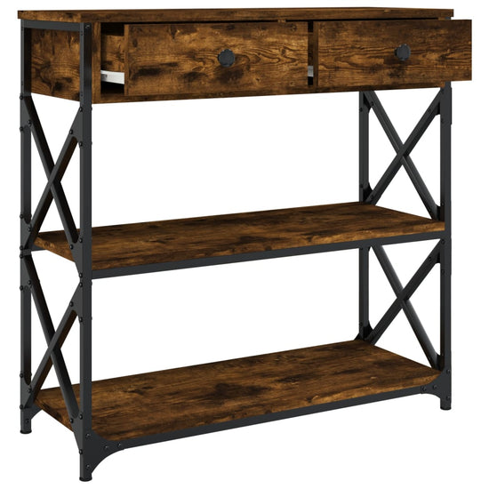 Wandtafel 75x28x75 cm bewerkt hout gerookt eikenkleurig MeubelReus