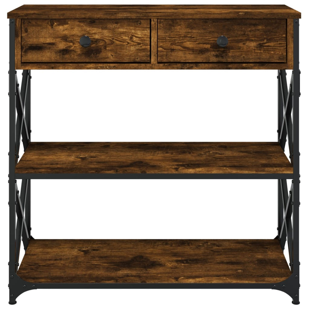 Wandtafel 75x28x75 cm bewerkt hout gerookt eikenkleurig MeubelReus