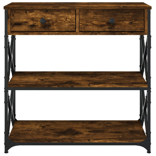 Wandtafel 75x28x75 cm bewerkt hout gerookt eikenkleurig MeubelReus