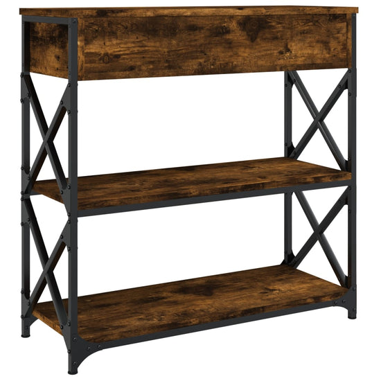 Wandtafel 75x28x75 cm bewerkt hout gerookt eikenkleurig MeubelReus