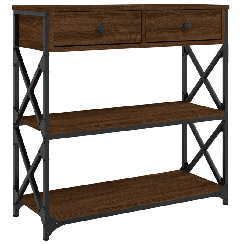 Wandtafel 75x28x75 cm bewerkt hout bruin eikenkleur MeubelReus