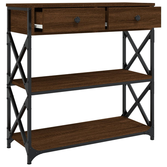 Wandtafel 75x28x75 cm bewerkt hout bruin eikenkleur MeubelReus