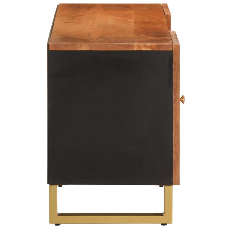 Tv-meubel 105x33,5x46 cm massief mangohout bruin en zwart MeubelReus