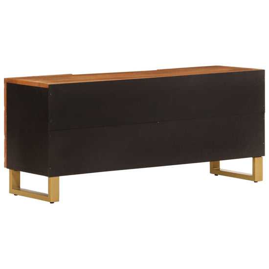 Tv-meubel 105x33,5x46 cm massief mangohout bruin en zwart MeubelReus