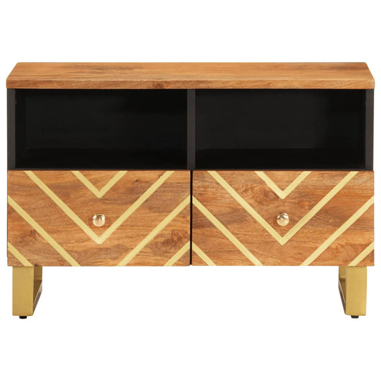 Tv-meubel 70x33,5x46 cm massief mangohout bruin en zwart MeubelReus