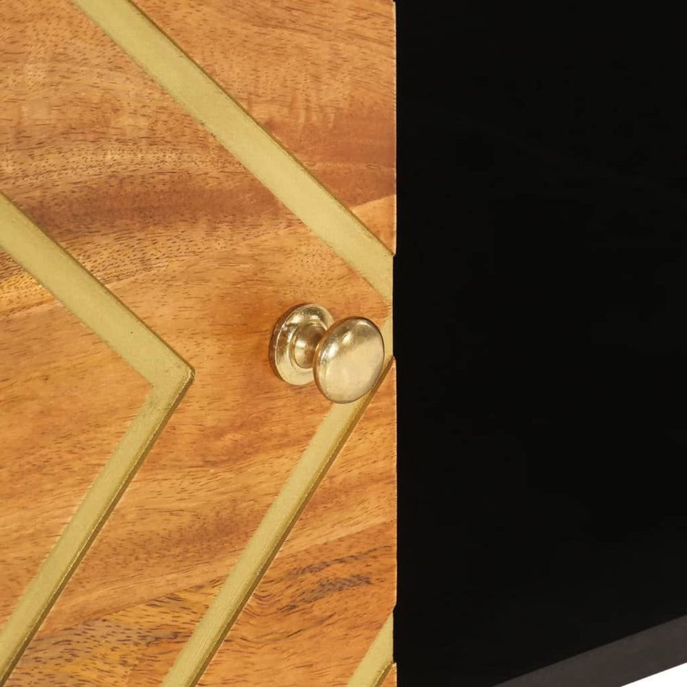 Salontafel 80x50x40 cm massief mangohout bruin en zwart MeubelReus