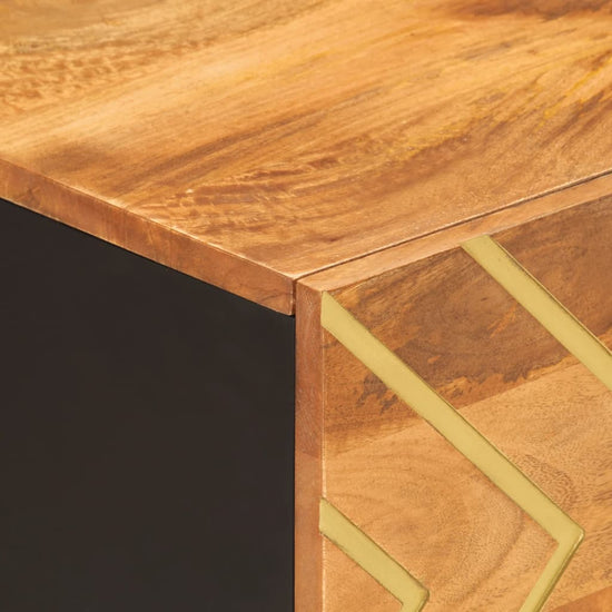 Salontafel 80x50x40 cm massief mangohout bruin en zwart MeubelReus