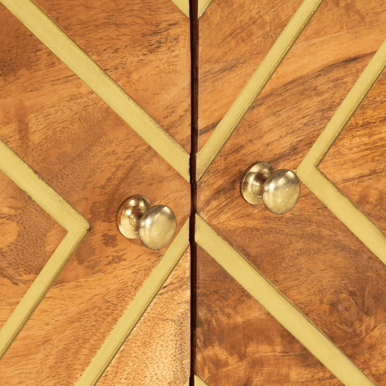 Salontafel 80x50x40 cm massief mangohout bruin en zwart MeubelReus