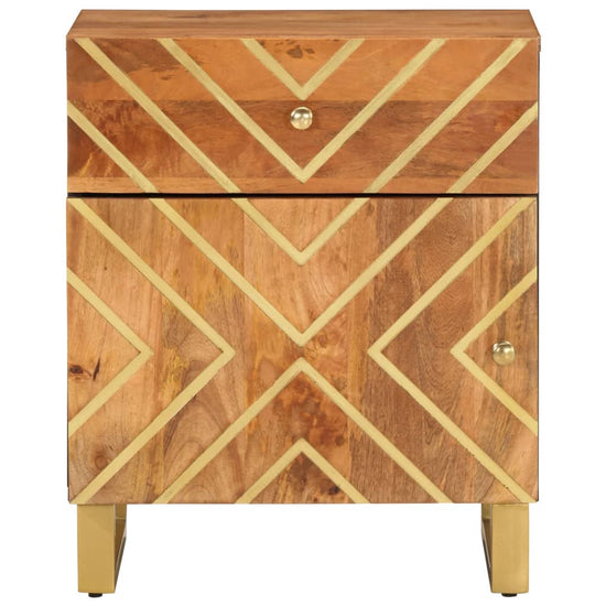Nachtkastje 50x33x60 cm massief mangohout bruin en zwart MeubelReus