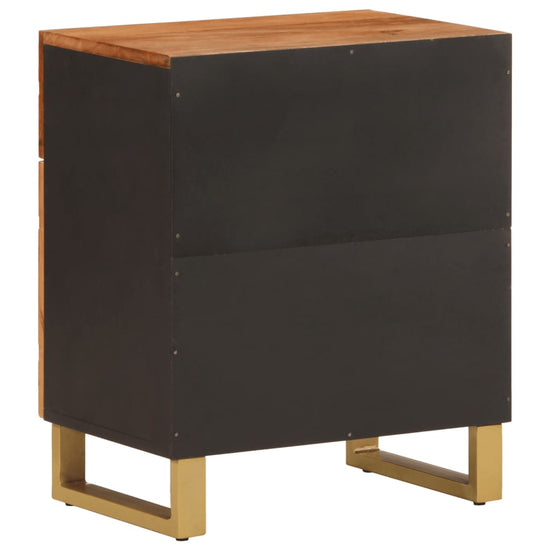 Nachtkastje 50x33x60 cm massief mangohout bruin en zwart MeubelReus