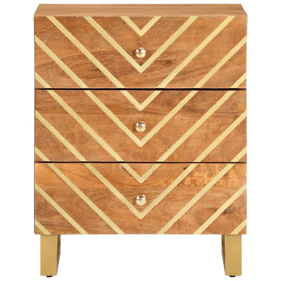 Nachtkastje 50x33x60 cm massief mangohout bruin en zwart MeubelReus