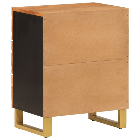 Nachtkastje 50x33x60 cm massief mangohout bruin en zwart MeubelReus