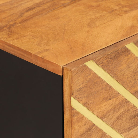 Nachtkastje 50x33x60 cm massief mangohout bruin en zwart MeubelReus