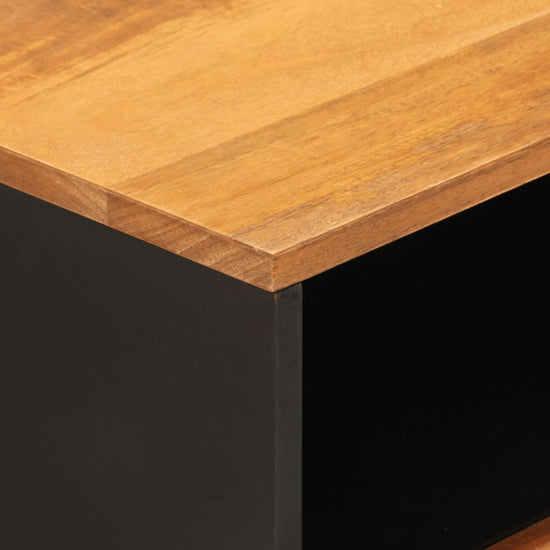 Nachtkastje 50x33x60 cm massief mangohout bruin en zwart MeubelReus
