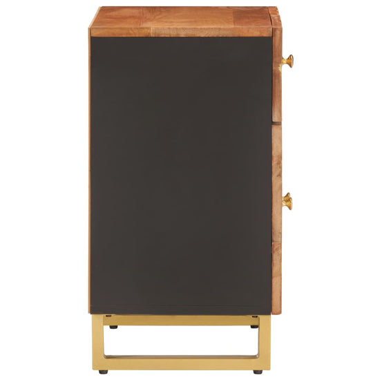 Nachtkastje 50x33x60 cm massief mangohout bruin en zwart MeubelReus