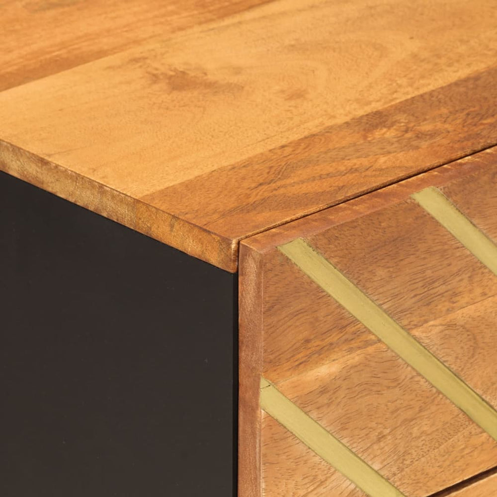 Nachtkastje 50x33x60 cm massief mangohout bruin en zwart MeubelReus