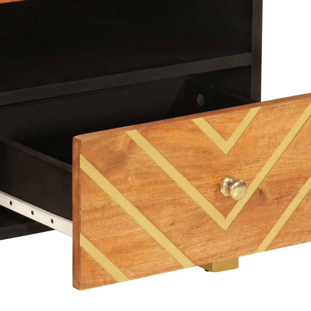 Salontafel 80x54x40 cm massief mangohout bruin en zwart MeubelReus