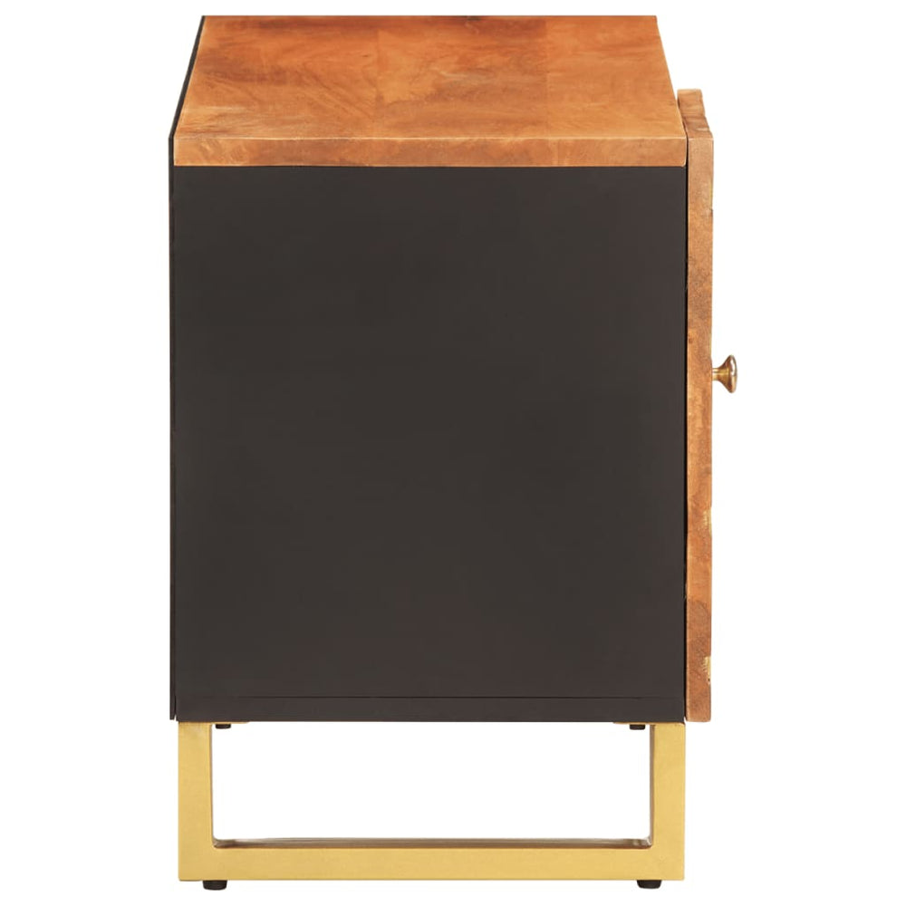 Tv-meubel 80x31,5x46 cm massief mangohout bruin en zwart MeubelReus