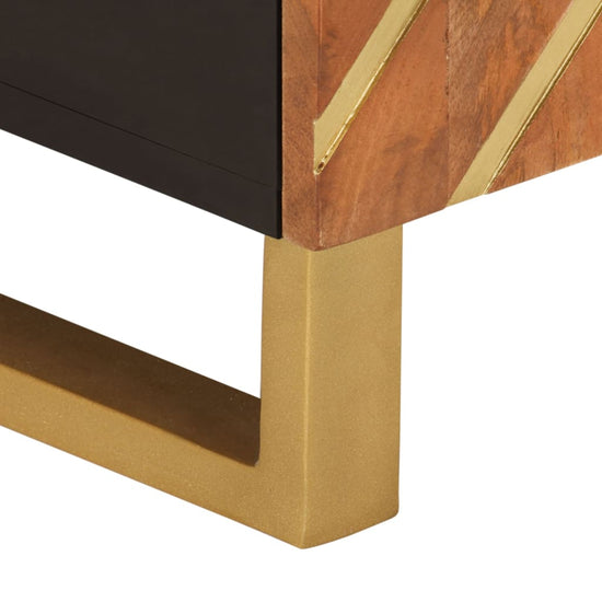 Tv-meubel 80x31,5x46 cm massief mangohout bruin en zwart MeubelReus