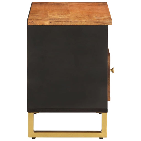 Tv-meubel 80x33,5x46 cm massief mangohout bruin en zwart MeubelReus